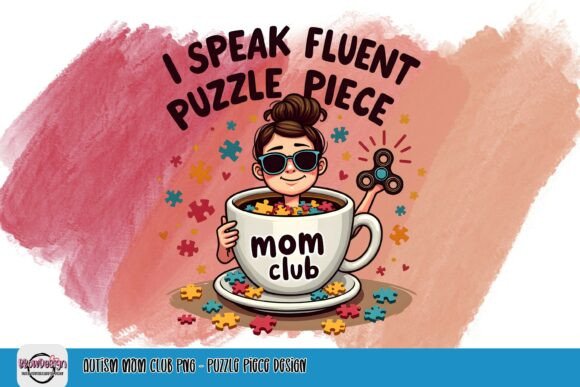 Autism Mom Club PNG Puzzle Piece Design: A Creative Asset for Meaningful Projects