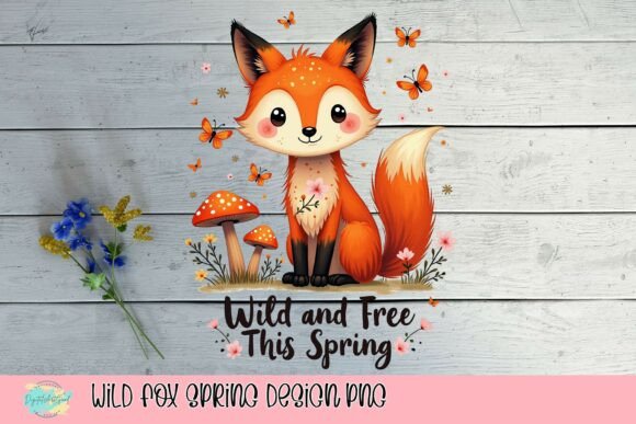 Capturing Spring's Charm: The Wild Fox Design PNG