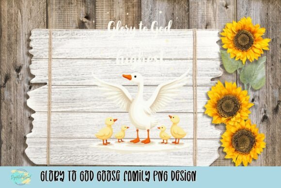 Glory to God Goose Family PNG Design: Faithful Visuals