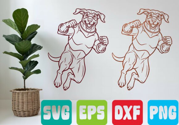 Jumping Boxer Dog SVG Design: Dynamic Creativity for Modern Projects