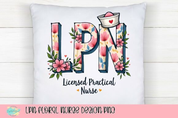 LPN Floral Nurse Design PNG: Elevate Your Creative Projects
