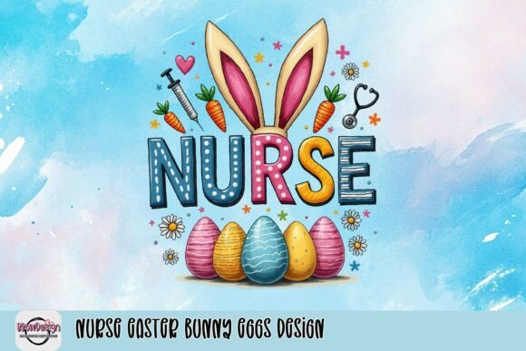 Nurse Easter Bunny Eggs Design: A Festive Design Asset