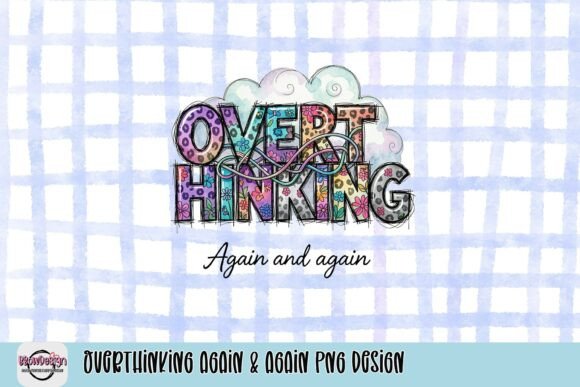 Overthinking Again & Again: A Whimsical PNG for Creative Projects