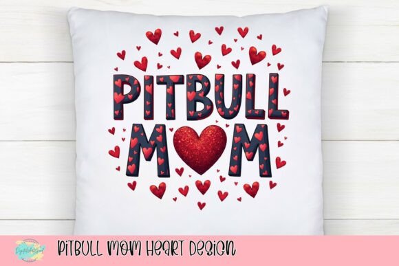 Pitbull Mom Heart Design: A Bold Graphic Asset